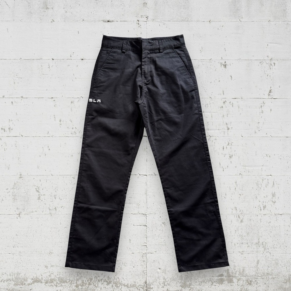 Tesla Work Pants Black Flat Front Men's Sz 30x29 Uniform Cotton Polyester